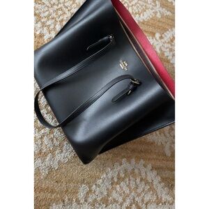 Coach Black Tote with Red Interior